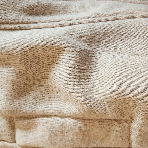 LANDS END Size LP 14-16 tan & beige knit fleece coat. - Picture 10 of 10